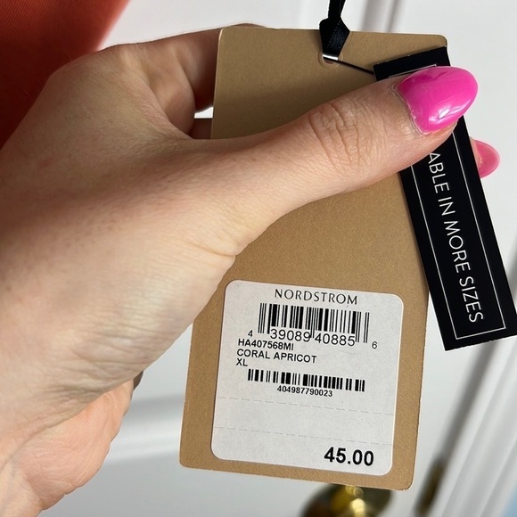 NWT Halogen Coral Apricot Front Tie Short Sleeve Top Size 1X Basic Minimalist - Picture 3 of 8